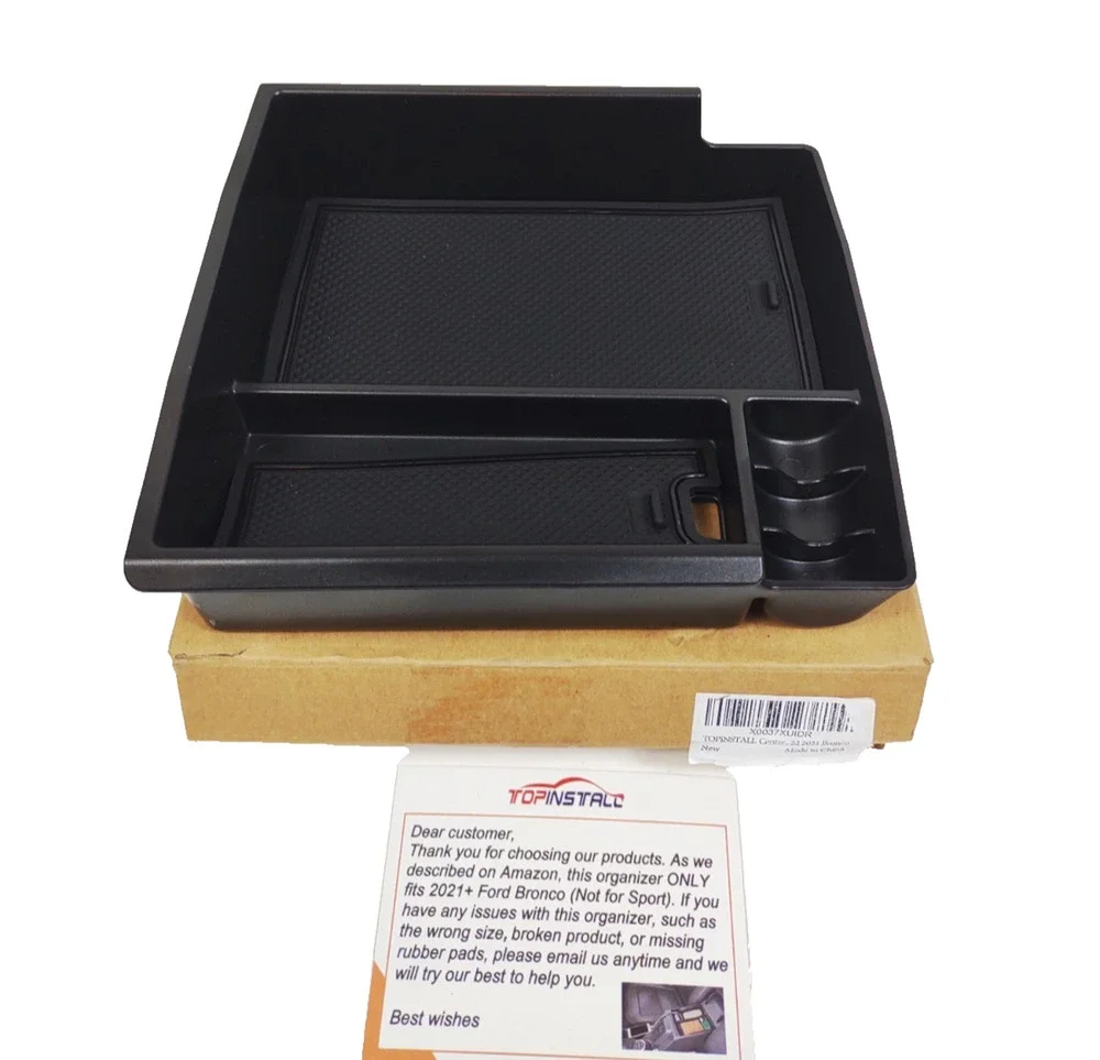 Upper Center Console Storage Box Organizer Tray For 2021 2022 2023 Ford Bronco